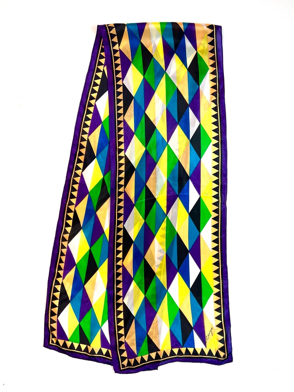Vintage Kenzo Silk Geometric Scarf - Picture 2 of 8